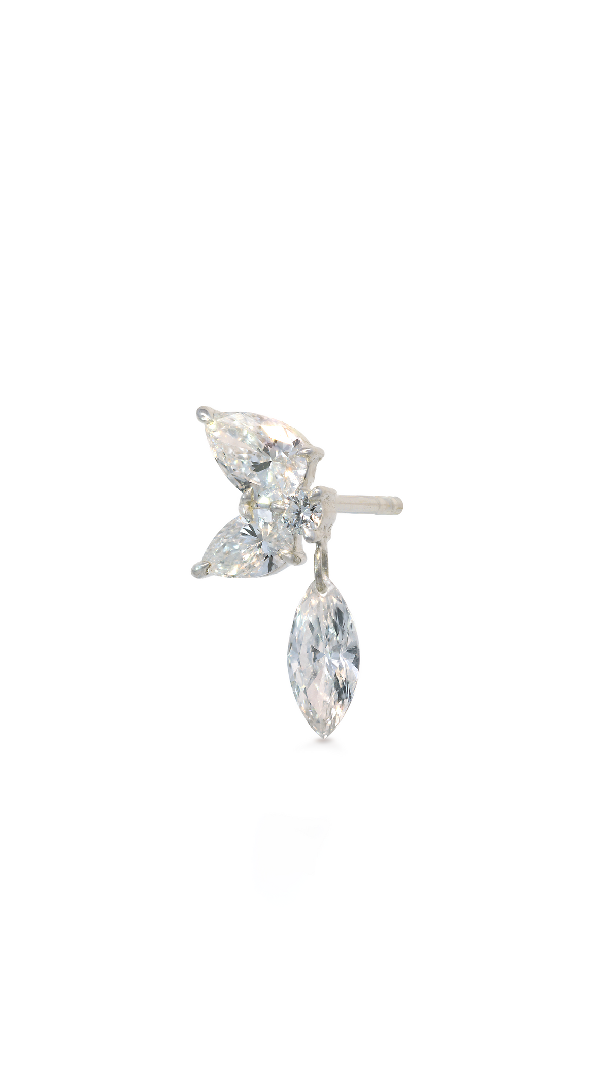 Topo Individual 3 Diamantes Marquise Oro Blanco – Derecho