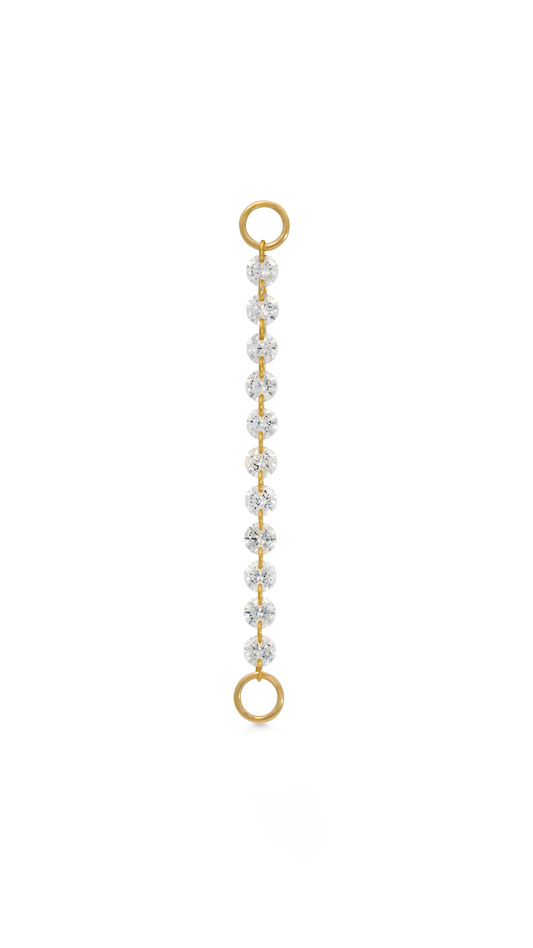 Charm 1 Hilera de Diamantes en Oro Amarillo