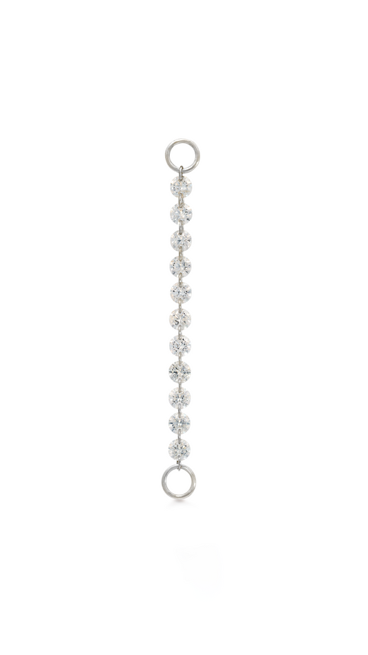 Charm 1 Hilera de Diamantes en Oro Blanco