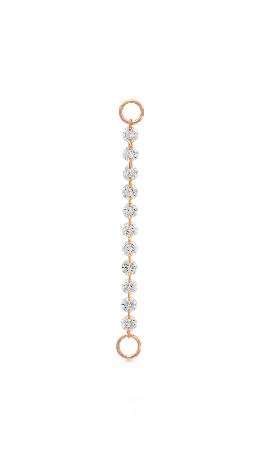Charm 1 Hilera de Diamantes en Oro Rosa