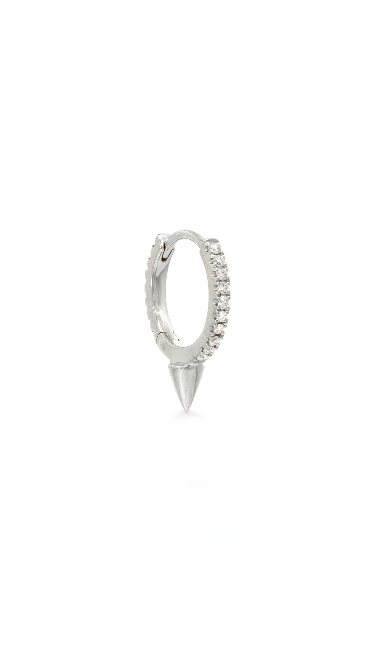 Candonga Diamante Punta en Oro Blanco