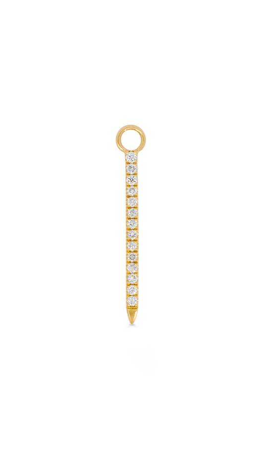 Charm Barra Punta 14 Diamantes Oro Amarillo