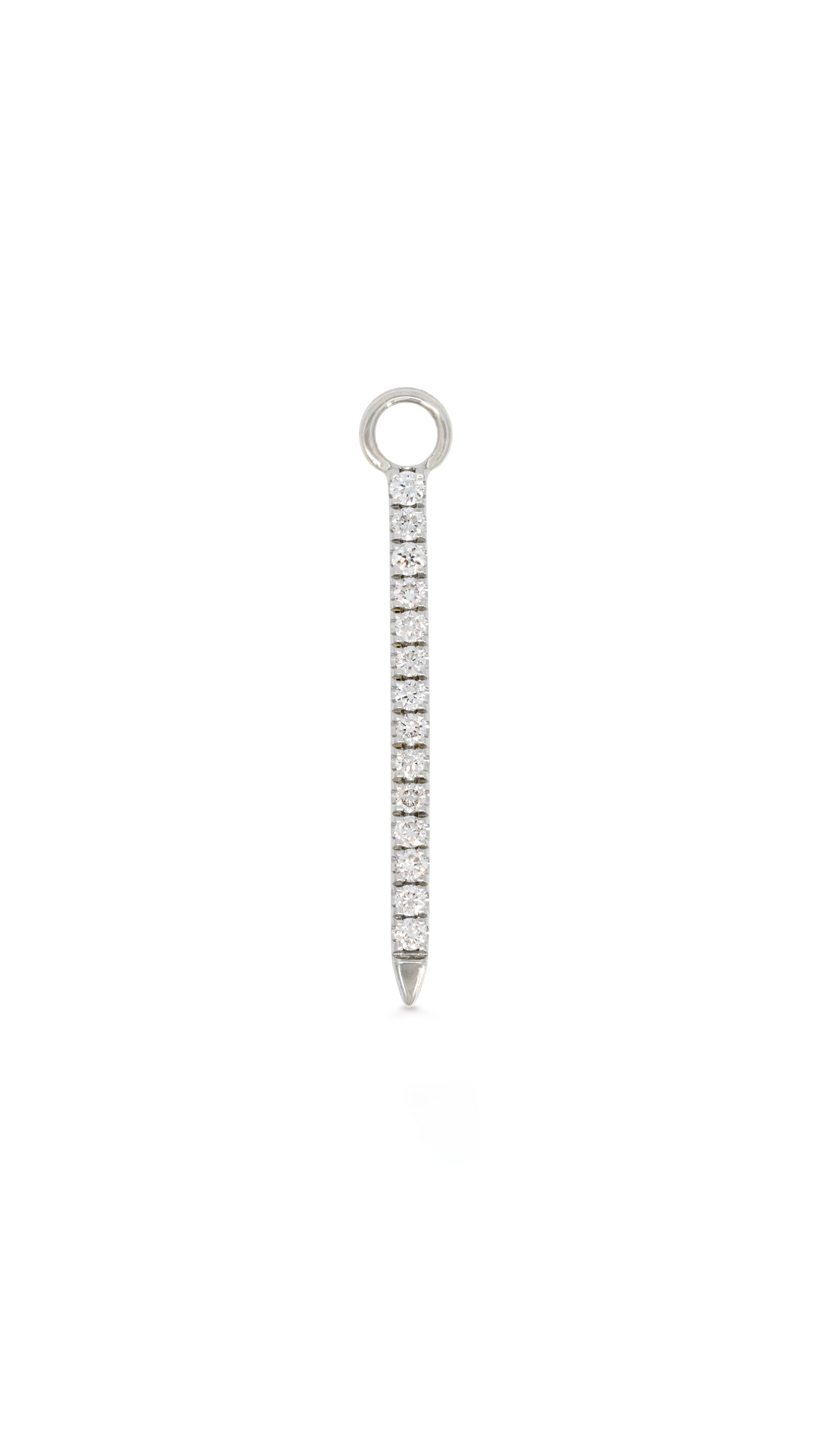 Charm Barra Punta 14 Diamantes Oro Blanco