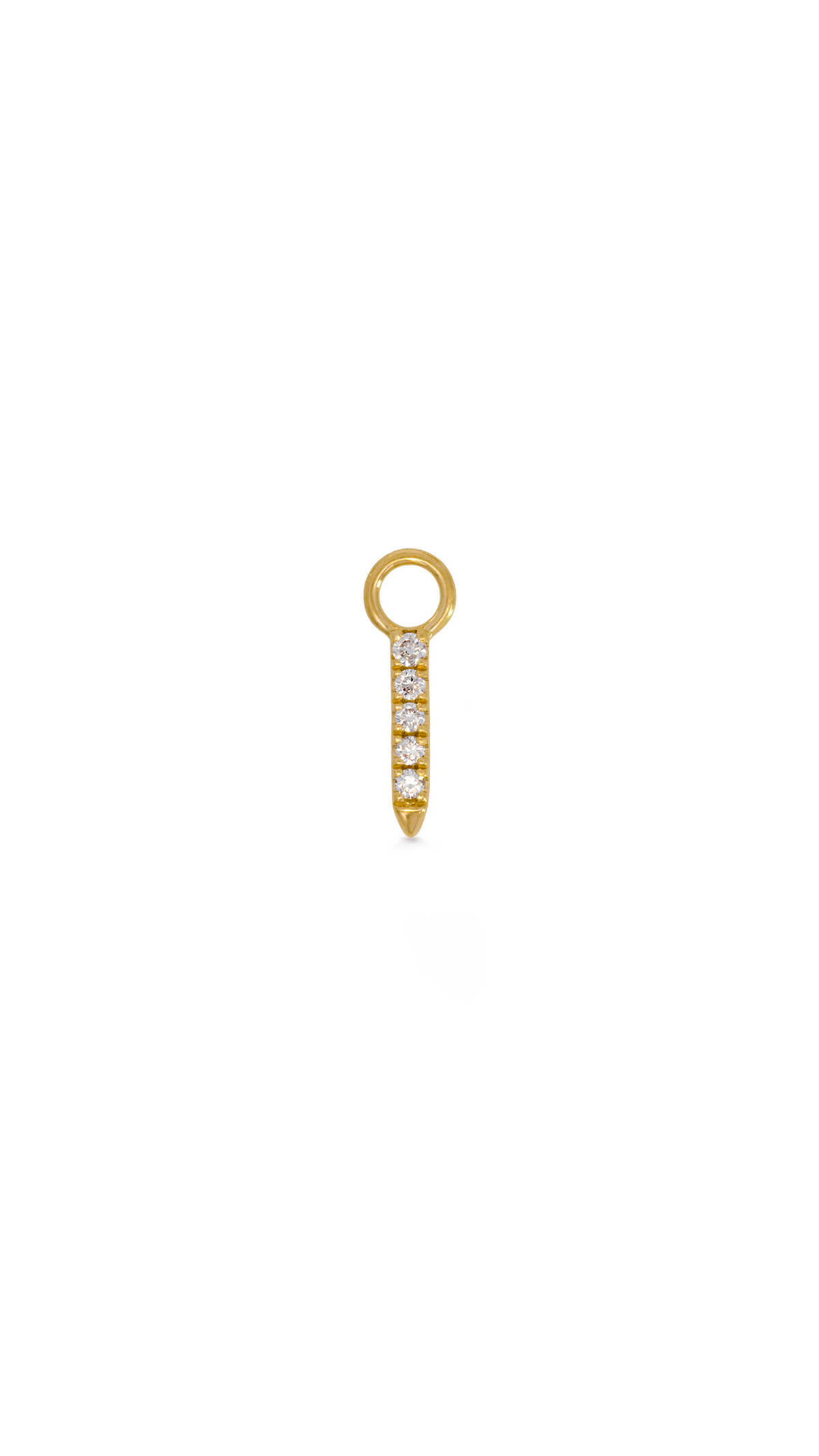 Charm Barra Punta 5 Diamantes en Oro Amarillo