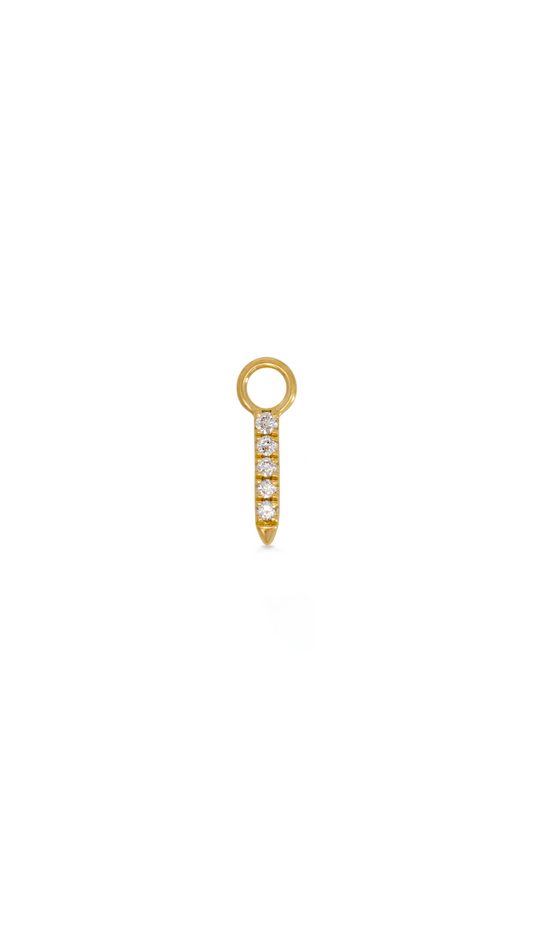 Charm Barra Punta 5 Diamantes en Oro Amarillo