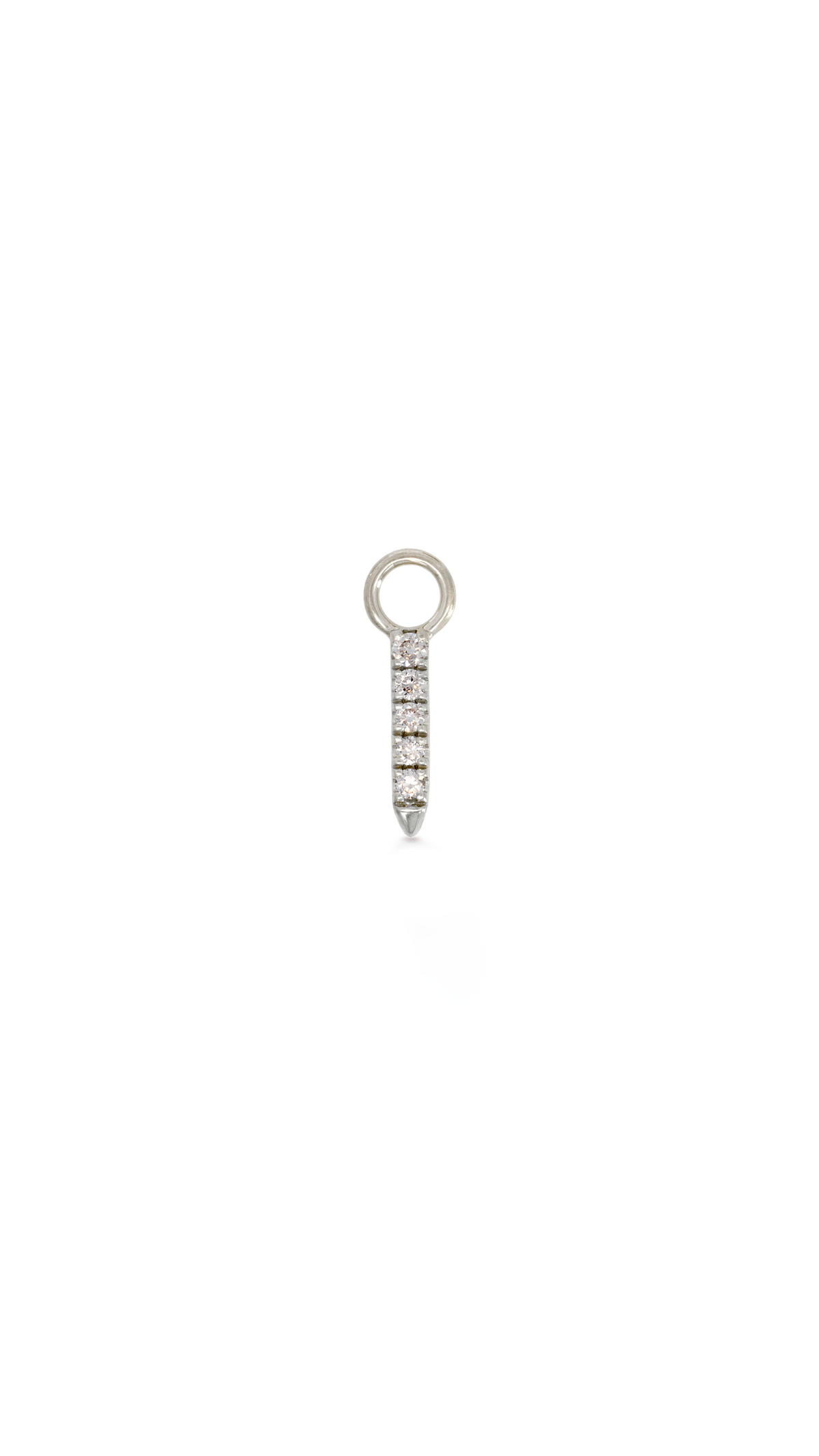 Charm Barra Punta 5 Diamantes en Oro Blanco