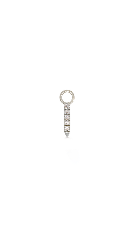 Charm Barra Punta 5 Diamantes en Oro Blanco