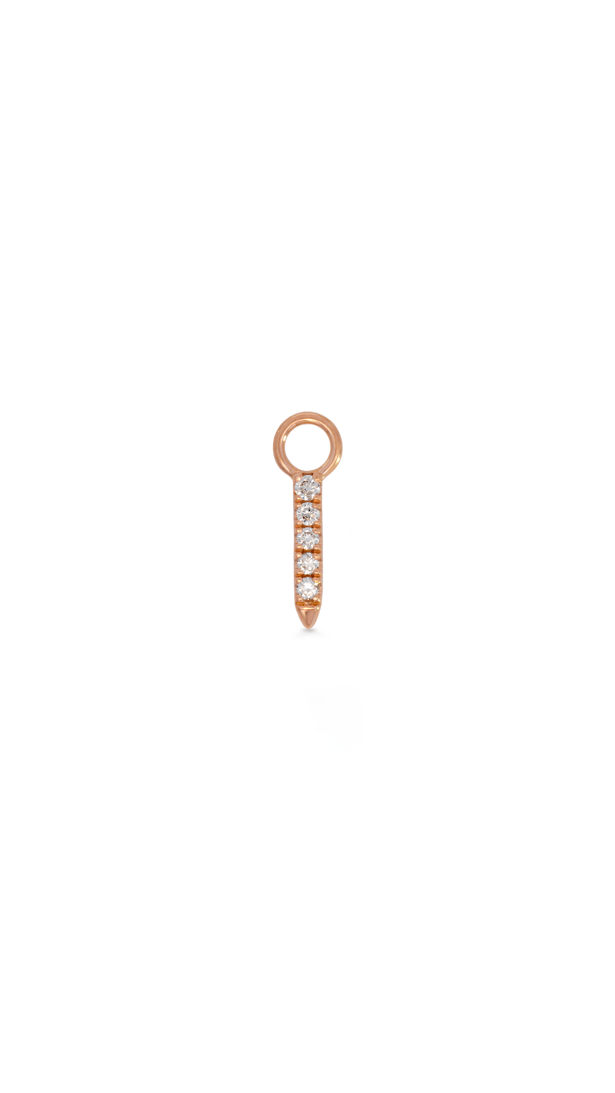 Charm Barra Punta 5 Diamantes en Oro Rosa