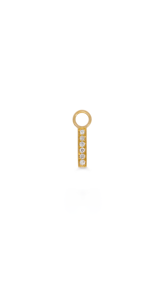 Charm Barra 6 Diamantes en Oro Amarillo