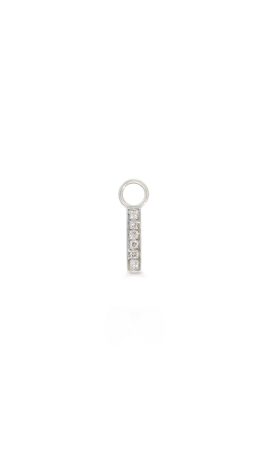 Charm Barra 6 Diamantes en Oro Blanco