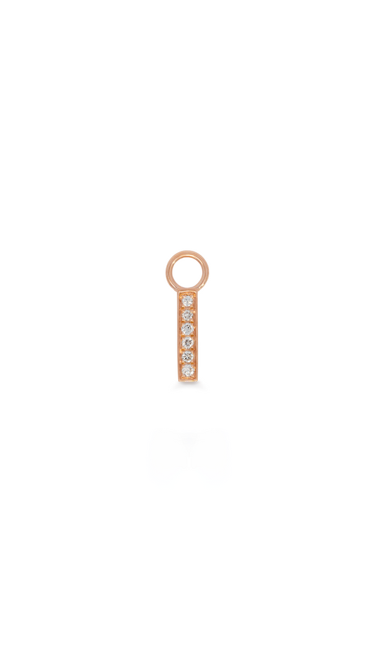 Charm Barra 6 Diamantes en Oro Rosa