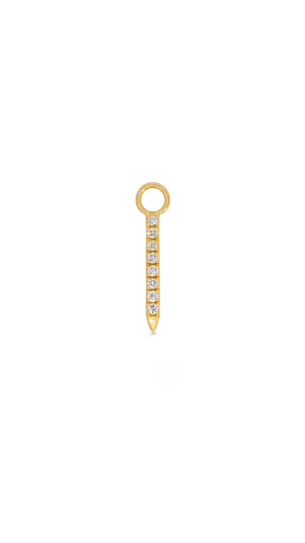 Charm Barra Punta 8 Diamantes en Oro Amarillo