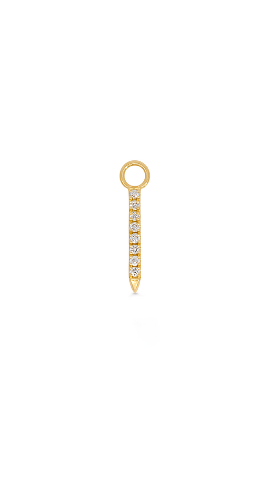 Charm Barra Punta 8 Diamantes en Oro Amarillo