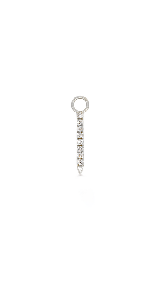 Charm Barra Punta 8 Diamantes en Oro Blanco