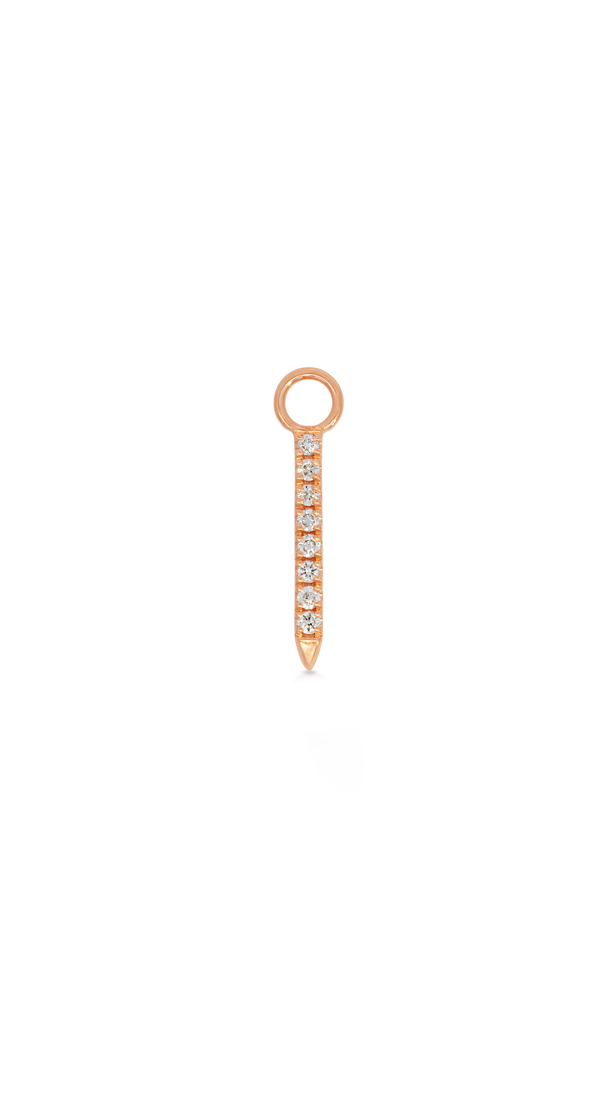 Charm Barra Punta 8 Diamantes en Oro Rosa