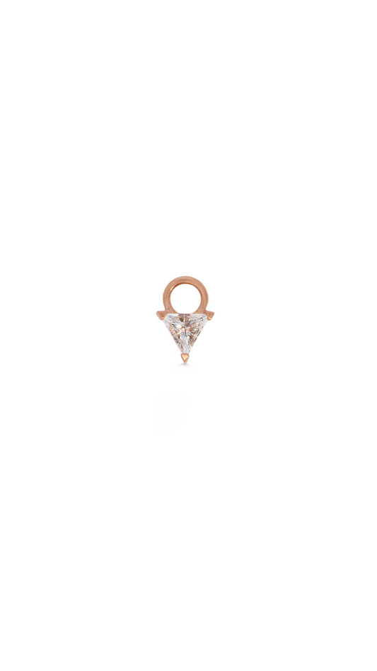 Charm Triángulo Diamante Oro Rosa