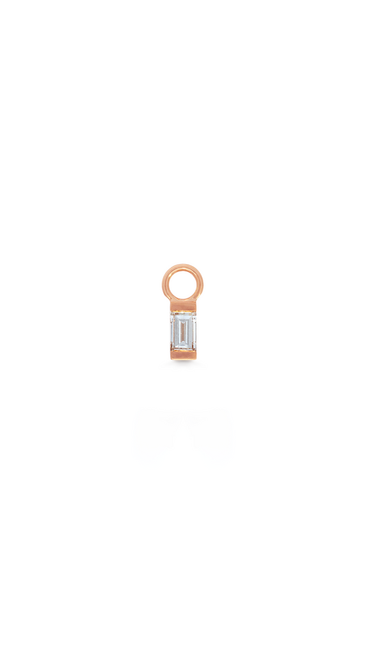 Charm Diamante Baguette Oro Rosa